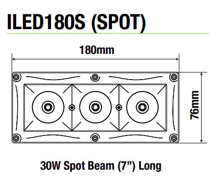 30W Modular LED Lightbar Spot Beam - 180
