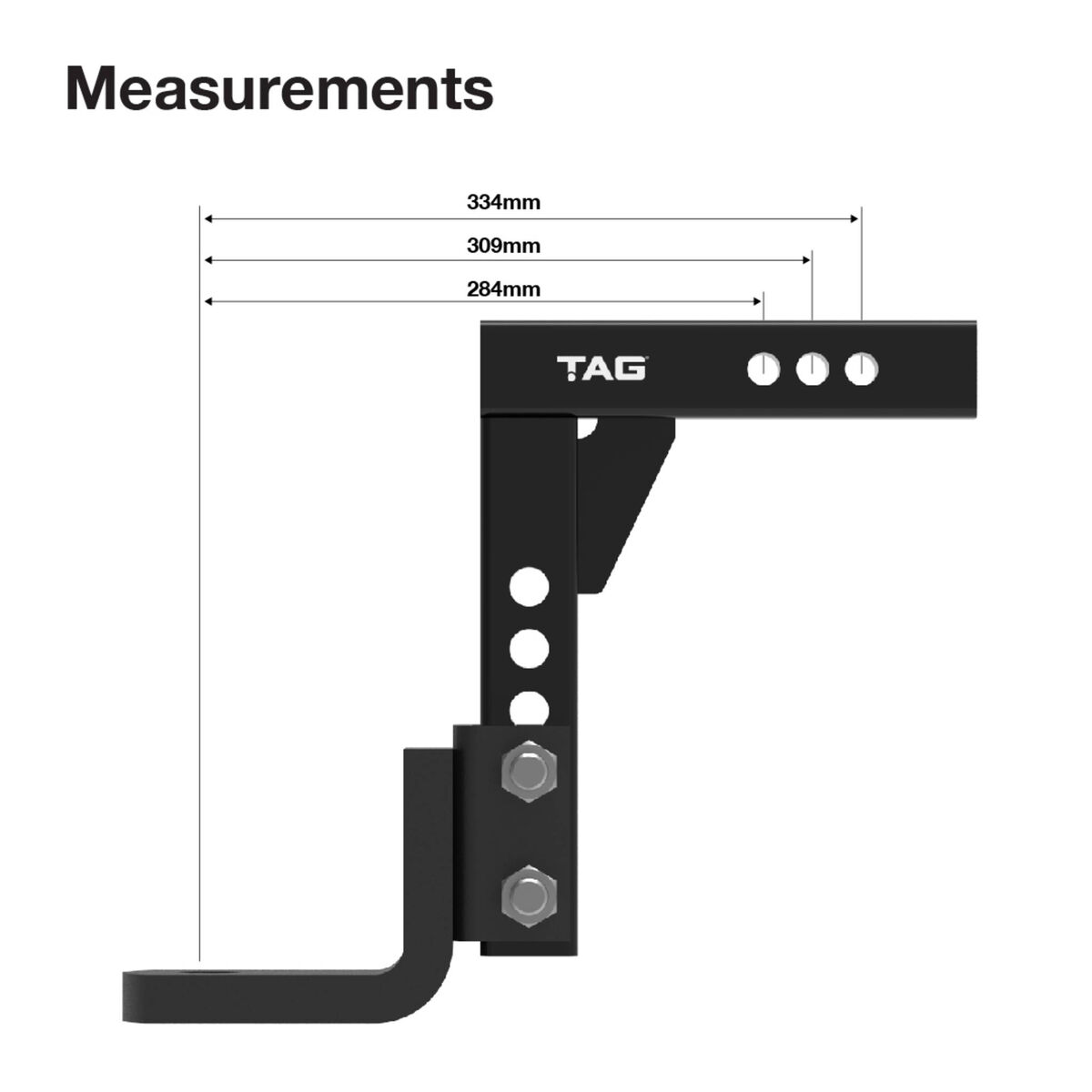 TAG Adjustable Heavy Duty Tow Ball Mount